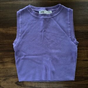 ZARA Lavender Sleeveless Knit Tank
